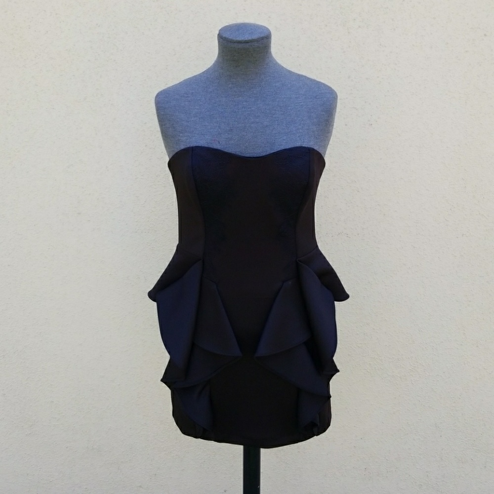 BCBG Black Strapless Cocktail Mini Dress (NEW)